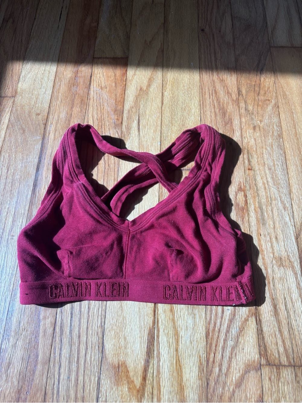 Calvin Klein Deep Wine Seamless Crisscross Bralette